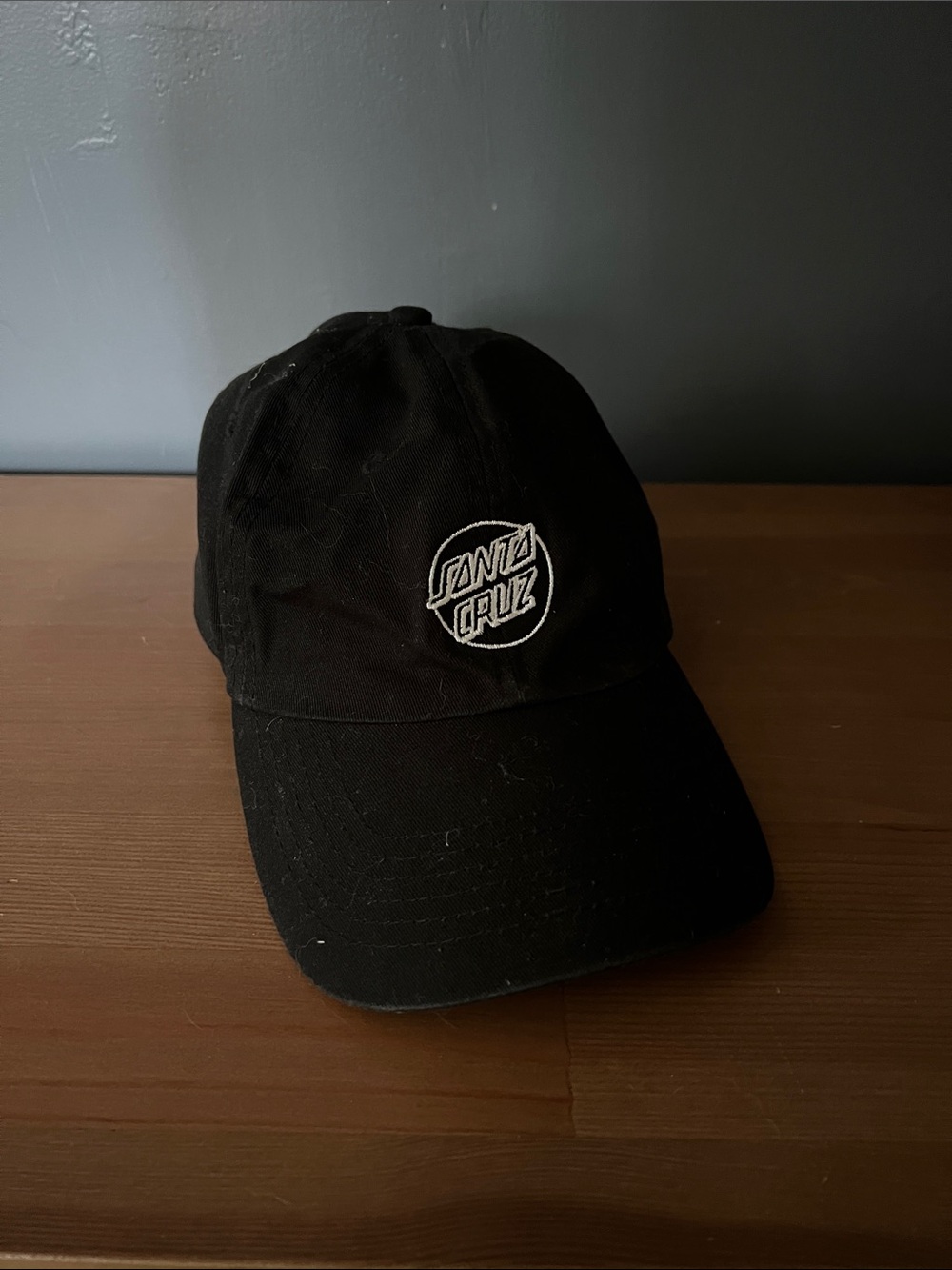 James Perse Black Baseball Cap with White Santa Cruz Patch